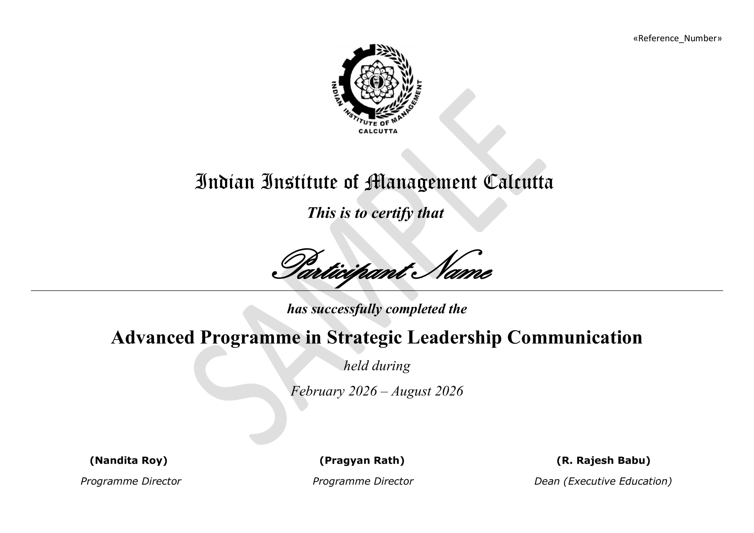 Advanced Programme in Strategic Leadership Communication Certificate