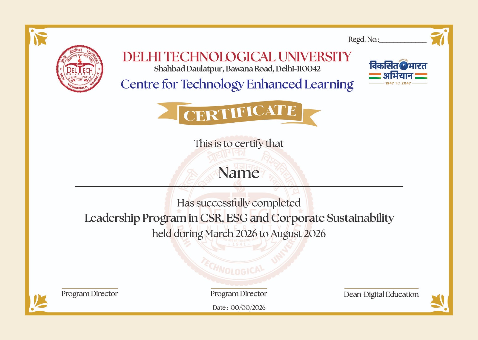 CSR, ESG & Corporate Sustainability Certificate